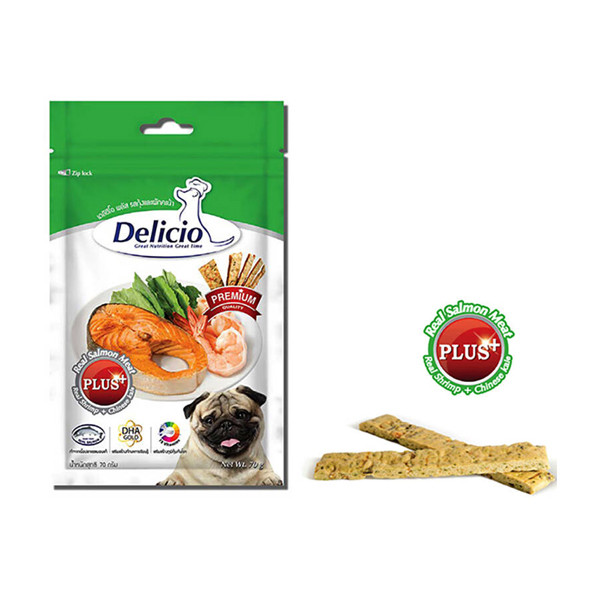 تشویقی سگ دلیشو مدل shrimp وزن 70 گرم