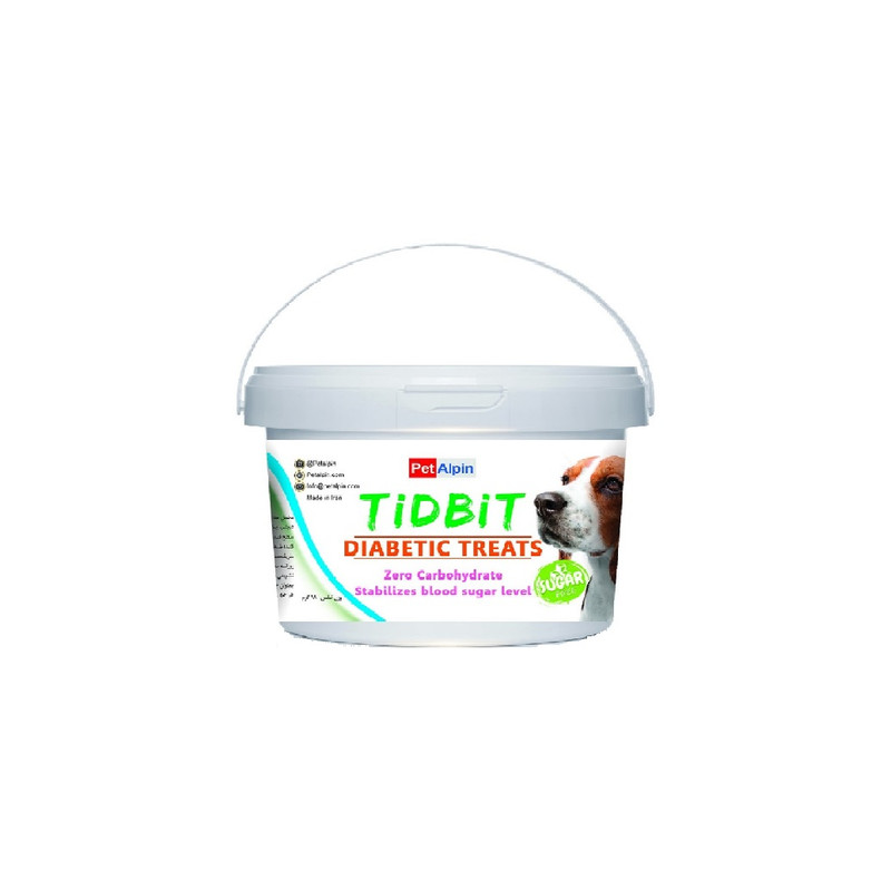 غذای مکمل سگ تیدبیت مدل Diabetic_treats وزن 180 گرم