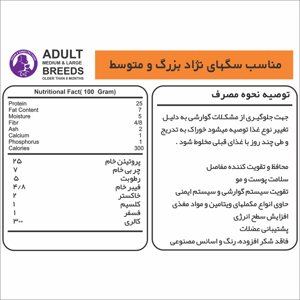 غذای خشک سگ بالغ سزار و کندی مدل Adult Medium & Large وزن 5 کیلوگرم