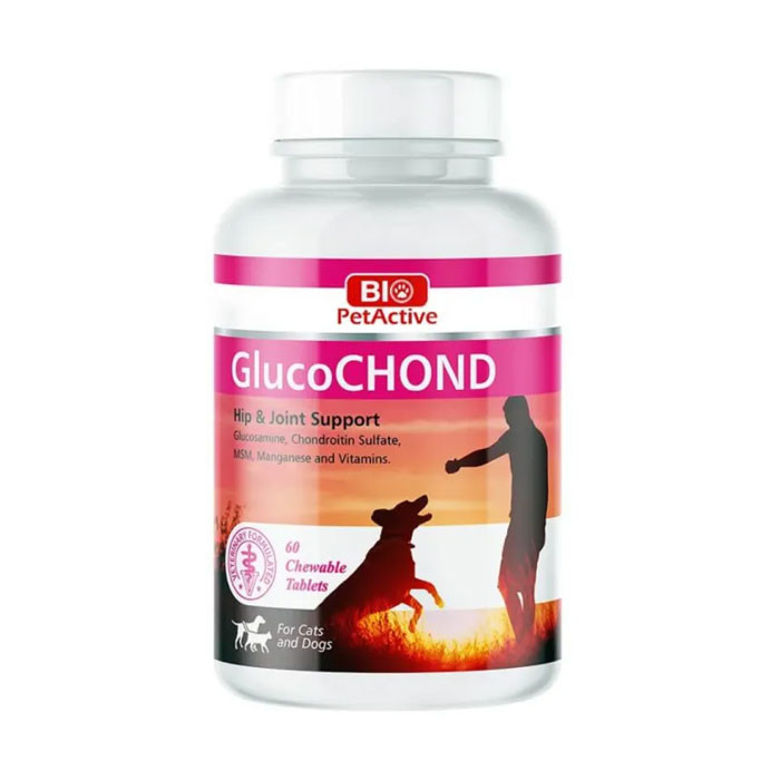 مکمل مفاصل سگ و گربه بایو پت اکتیو مدل Gluco بسته 60 عددی