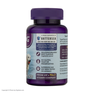 قرص مکمل سگ ویتابیوتیکس مدل  SuperDog Joints Bones بسته 60 عددی