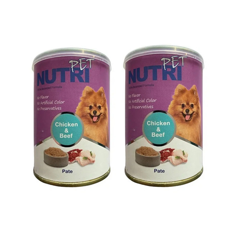 کنسرو غذای سگ نوتری پت مدل pate طعم مرغ و گوشت وزن 850 گرم بسته 2 عددی