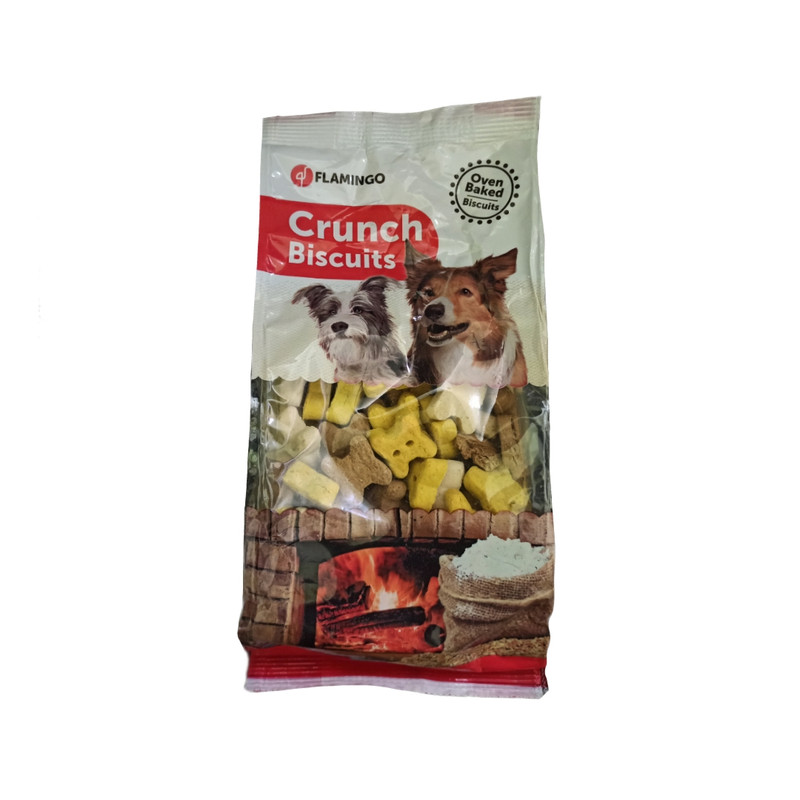 تشویقی سگ فلامینگو مدل Crunch_Biscuits وزن 500 گرم