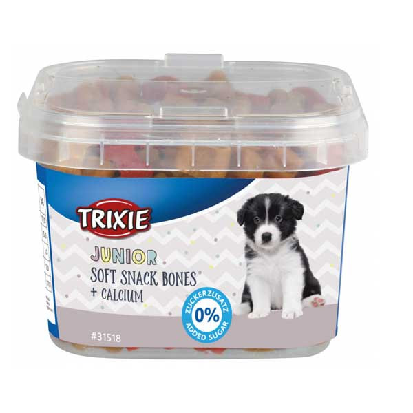 غذای تشویقی توله سگ تریکسی مدل soft snack bones وزن 140 گرم