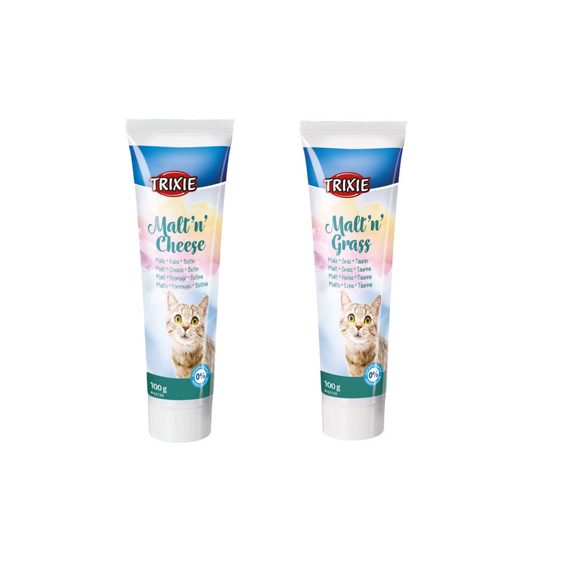 خمیر مالت گربه تریکسی مدل cheese و grass وزن 100 گرم مجموعه 2 عددی