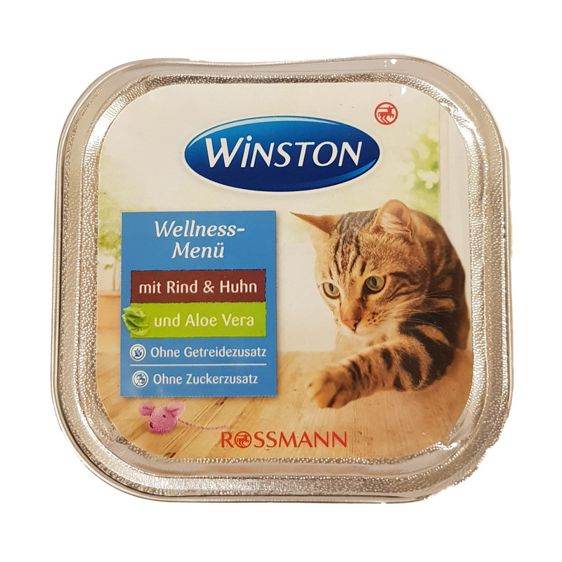 پوچ گربه وینستون مدل Rind&huhn وزن 100 گرم به همراه بستنی تشویقی گربه