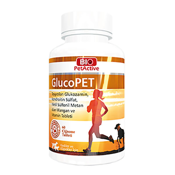قرص غضروف ساز سگ و گربه بایو پت اکتیو مدلGlucoPET وزن 90 گرم