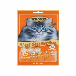 بستنی گربه ویموو مدل Cat Snacks طعم مرغ وزن 15 گرم بسته 5 عددی