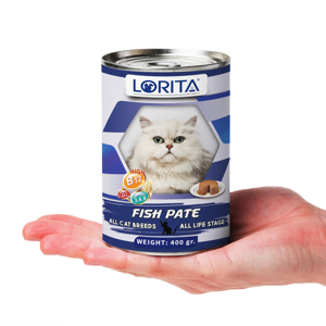 کنسرو غذای گربه لوریتا مدل CHICKEN & FISH PATE وزن 400 گرم مجموعه 2 عددی