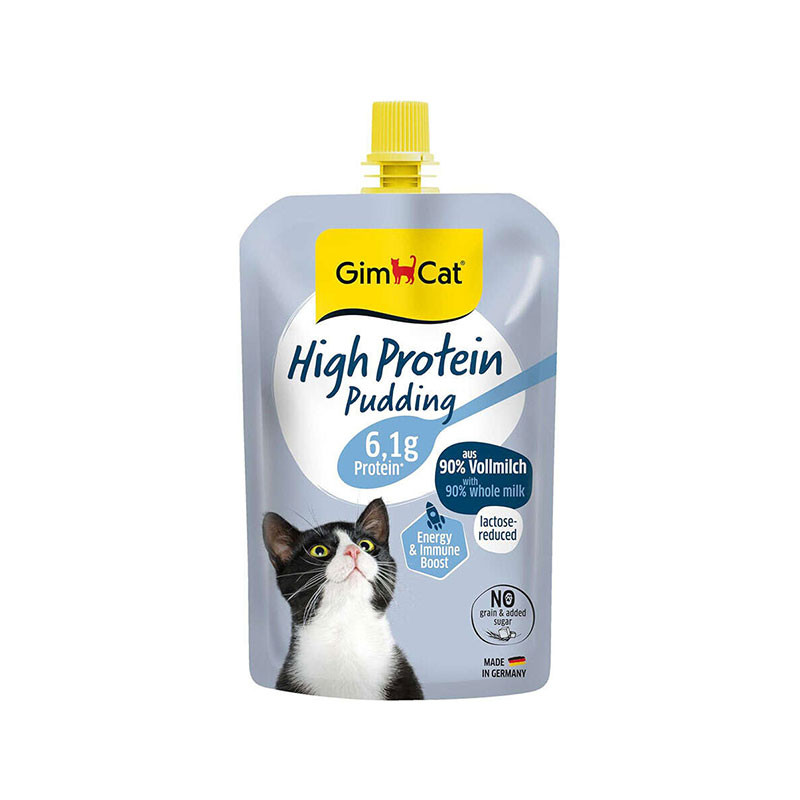 پودینگ گربه بالغ جیم کت مدل High Protein Pudding طعم شیر وزن 100 گرم
