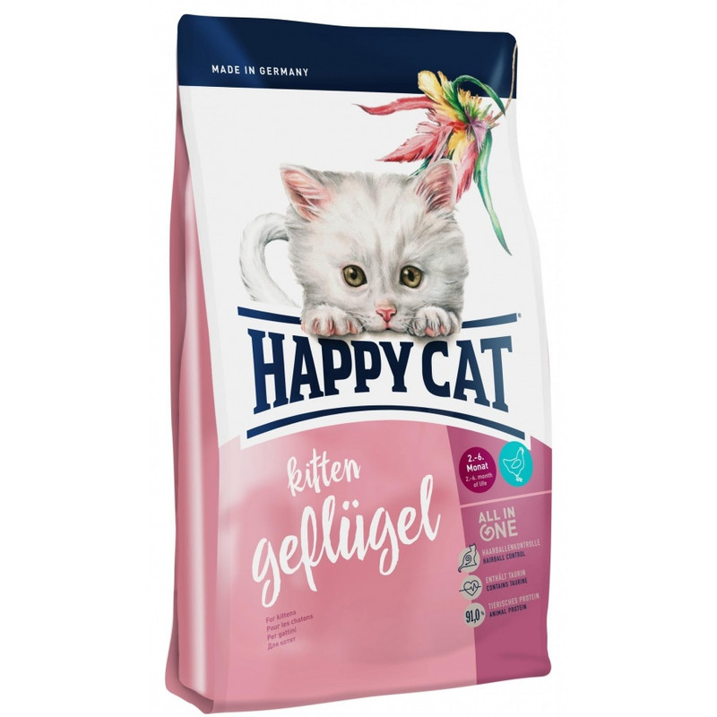 غذای خشک گربه هپی کت مدل Kitten Poultry وزن ۳۰۰ گرم