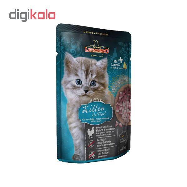 غذای پوچ گربه لئوناردو مدل Kitten Geflugel وزن 85 گرم