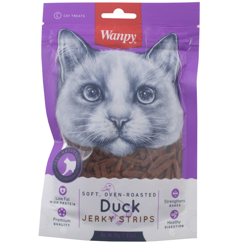 تشویقی گربه ونپی مدل Duck Jerky Strips با طحم اردک وزن 80 گرم