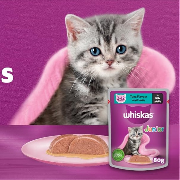 پوچ گربه ویسکاس مدل Tuna flavour in jelly وزن 80 گرم