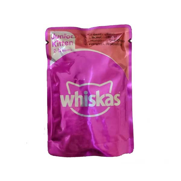 پوچ گربه ویسکاس مدل Whiskas with Beef mit Rind وزن 100 گرم