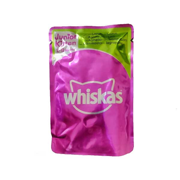 پوچ گربه ویسکاس مدل Whiskas with Lamb mit Lamm وزن 100 گرم