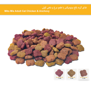 غذای خشک گربه میتو میکس مدل مرغ و ماهی وزن 1 کیلوگرم