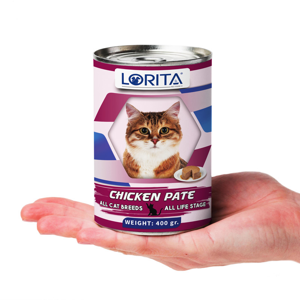 کنسرو غذای گربه لوریتا مدل CHICKEN & FISH PATE وزن 400 گرم مجموعه 2 عددی