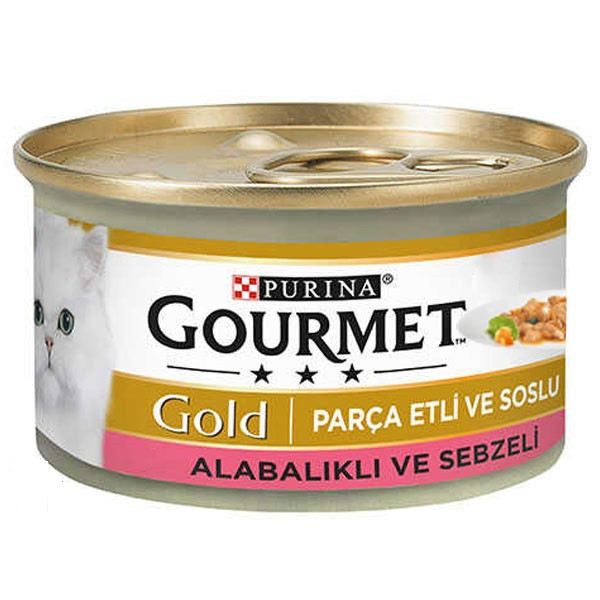 کنسرو غذای گربه گورمت مدل ماهی و سبزیجات وزن 85 گرم