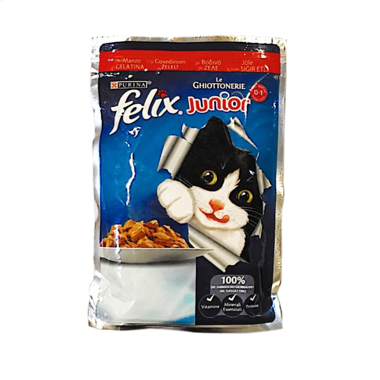غذای بچه گربه فلیکس مدل Kitten-Beef وزن 100 گرم
