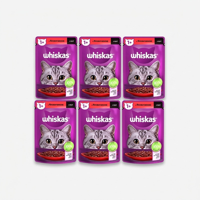 پوچ گربه ویسکاس مدل Beef وزن 85 گرم بسته 6 عددی