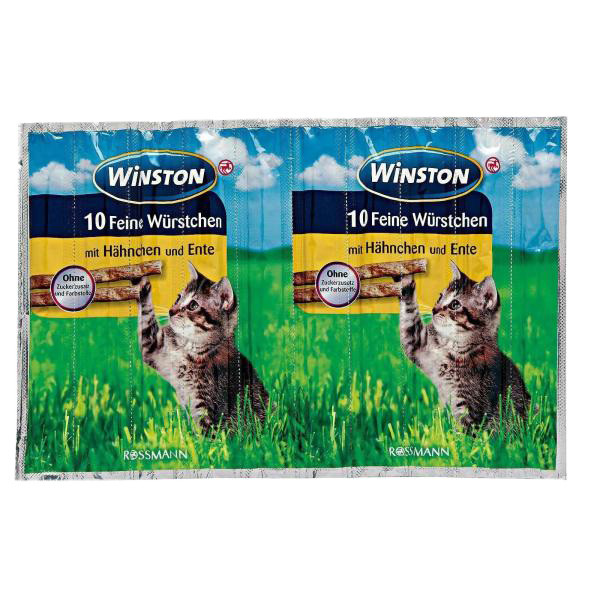 تشویقی گربه وینستون مدل Hähnchen & Ente وزن 50 گرم بسته 10 عددی