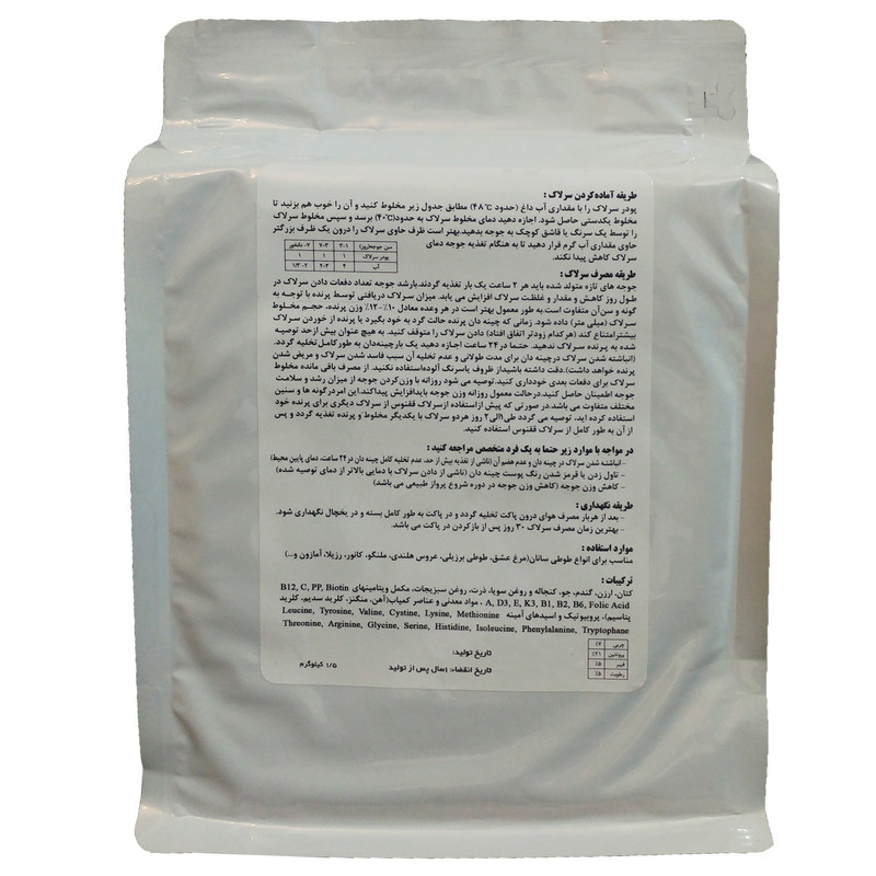 غذای کمکی طوطی سانان ققنوس کد C15 وزن 1.5 کیلوگرم
