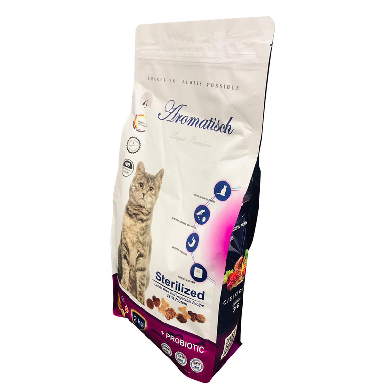 غذای خشک گربه آروماتیش مدل sterilized lamb وزن 2 کیلوگرم