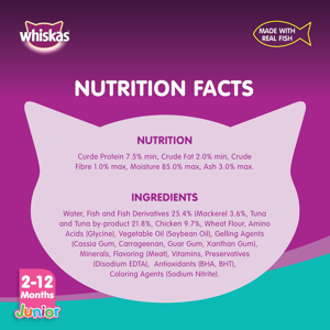 پوچ گربه ویسکاس مدل Tuna flavour in jelly وزن 80 گرم