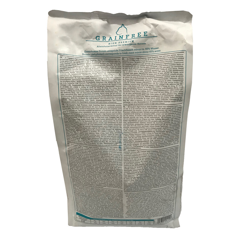 غدای خشک گربه دکتر کلادرز مدل High Premium- Grain Free - Adult وزن 1.5 کیلوگرم