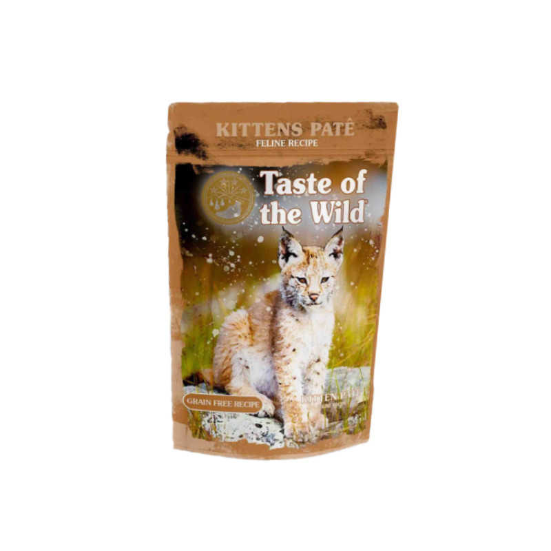 پوچ بچه گربه تیست آف ویلد مدل Kitten Chicken Pate طعم مرغ وزن ۸۵ گرم
