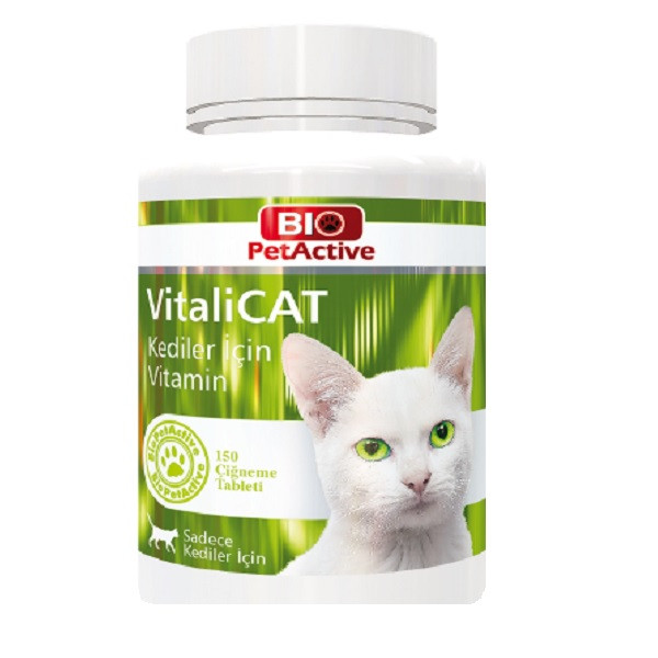 قرص تقویتی گربه بایو پت اکتیو مدل VitaliCat کد 1018 وزن 75 گرم بسته 150 عددی