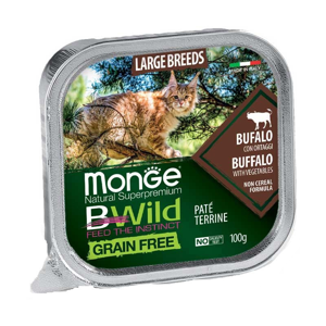 پوچ گربه بالغ مونژ مدل Bwild Stage Cat Paté Terrina Buffalo با طعم گوشت بوفالو و سبزیجات وزن 100 گرم