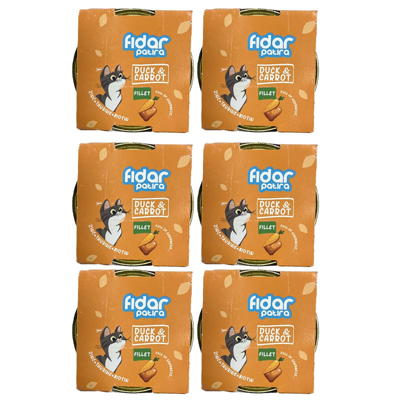 کنسرو گربه فیدار پاتیرا مدل DuckCarrot وزن 120 گرم بسته 6 عددی