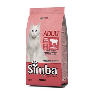 غذای خشک گربه بالغ مونژه مدل Simba Adult Cat kibbles طعم گوشت گاو وزن 2 کیلوگرم
