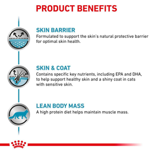 غذا خشک گربه بالغ رویال کنین مدل Skin & coat طعم وزن گرم
