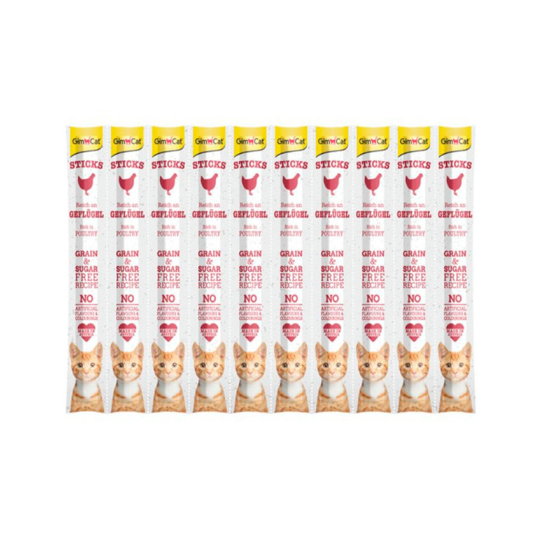 مکمل تقویتی گربه جیم کت مدل GEFLUGEL GRAIN وزن 50 گرم بسته 10 عددی