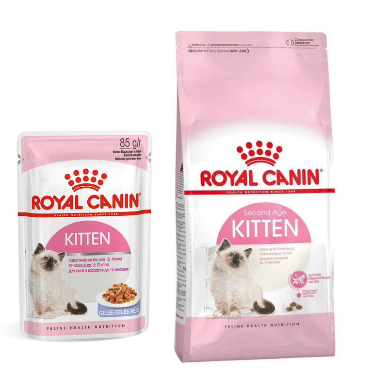 غذای خشک و پوچ بچه گربه برند رویال کنین مدل kitten وزن 2 کیلوگرم