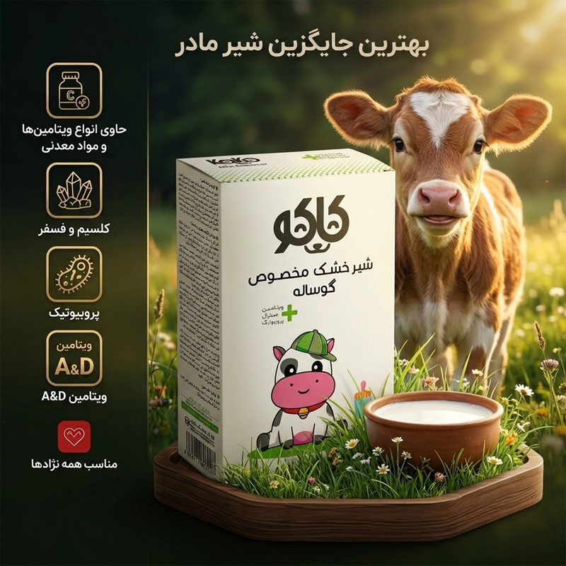 شیر خشک گوساله کاکو مدل Probiotics وزن 450 گرم