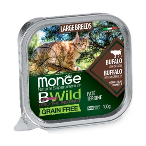 پوچ گربه بالغ مونژ مدل Bwild Stage Cat Paté Terrina Buffalo با طعم گوشت بوفالو و سبزیجات وزن 100 گرم