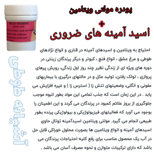 پودره ویتامین و اسید آمینه های ضروری پرنده مدل A+A کد P018V وزن 18 گرم