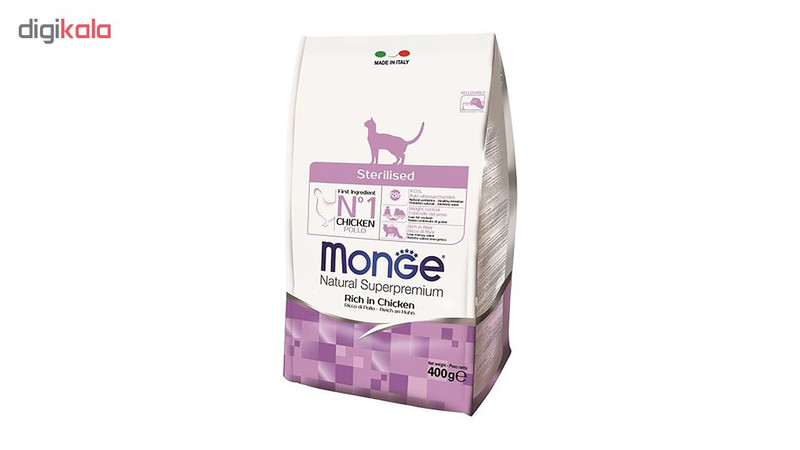 غذای خشک گربه مونژ مدل Sterilised Rich In Chicken-11921 وزن 400 گرم1007919