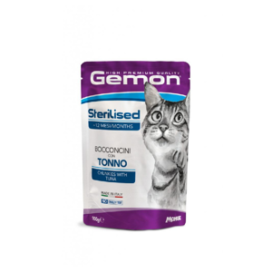 پوچ گربه بالغ مونژه مدل Gemon Adult Cat Tuna طعم ماهی وزن ۱۰۰ گرم