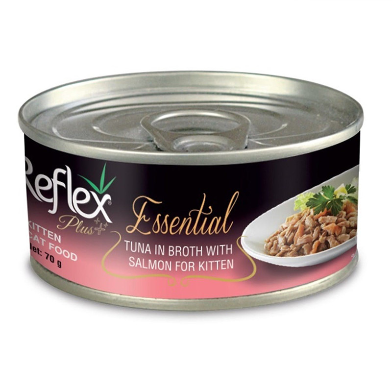 کنسرو غذای بچه گربه رفلکس مدل Tuna In Broth With Salmon For Kitten وزن 70 گرم