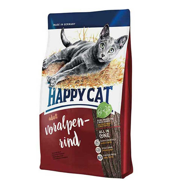 غذای خشک گربه هپی کت مدل Voralpen rind وزن 1.4 کیلوگرم