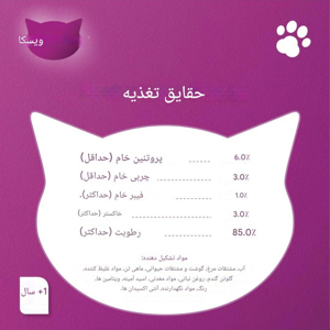 پوچ گربه ویسکاس مدل with beef liver in gravy وزن 80 گرم