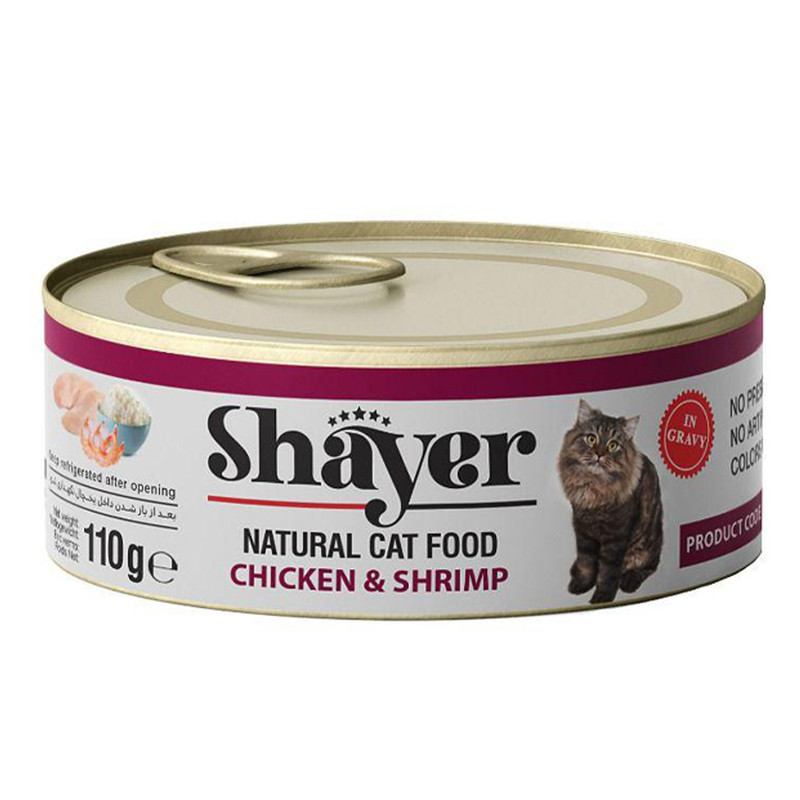 کنسرو غذای گربه شایر مدل shayperpet chiken & Shrimp با وزن 110 گرم