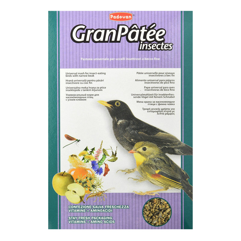 غذای مرغ مینا و بلبل پادوان مدل gran patee insectes وزن 1 کیلوگرم