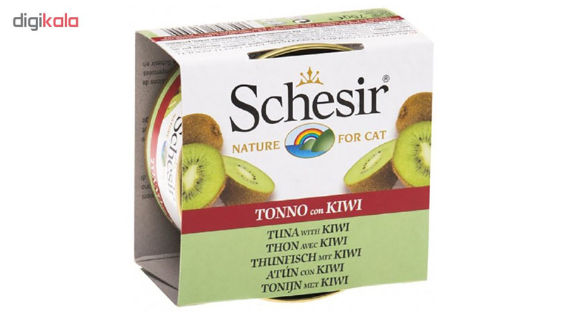 کنسرو غذای گربه شسیر مدل Tuna With Kiwi-13554 با طعم ماهی تن و کیوی وزن 75 گرم