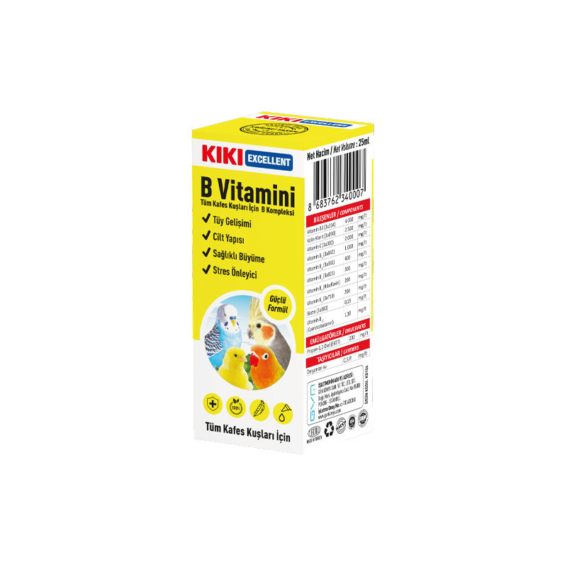 قطره ویتامین B پرندگان کیکی مدل Vitamin B حجم 25 میلی لیتر